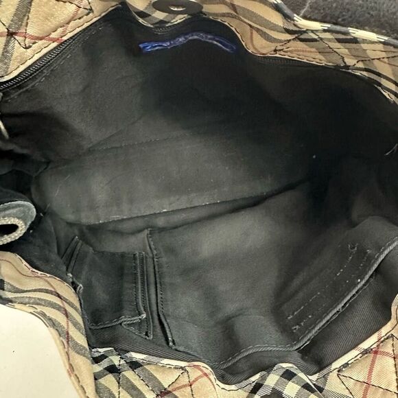 Burberry Blue Label Black Canvas and Nova Check Tote - Picture 8 of 10